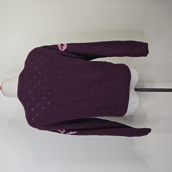 Studio Michelle Stuart Vintage Purple Floral Cardigan L - Picture 4 of 5